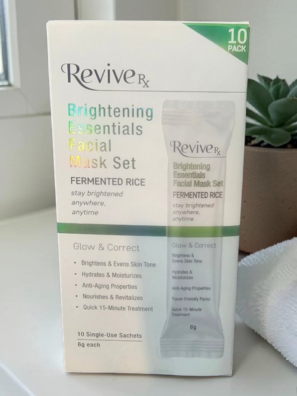 Revive Rx Brightening Essentials Facial Mask Set 10 Pack Face Masks - Picture 7 of 8